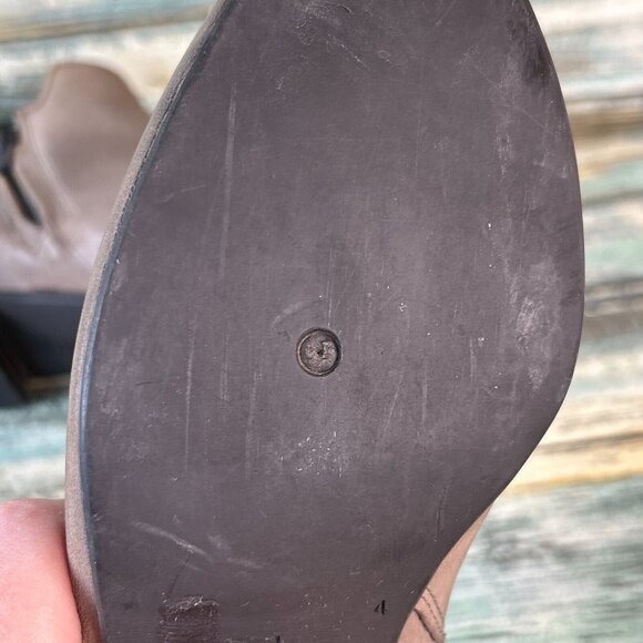 Paul Green Womens US Sz 6.5 Ankle Booties Distressed Gray Leather Low Block Heel - Picture 8 of 13